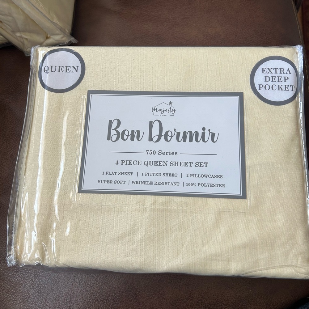 Bon Dormir 4-piece Queen Sheet Set